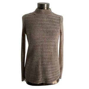 3/$25 Design History Knit High Neck Taupe Brown Sweater
